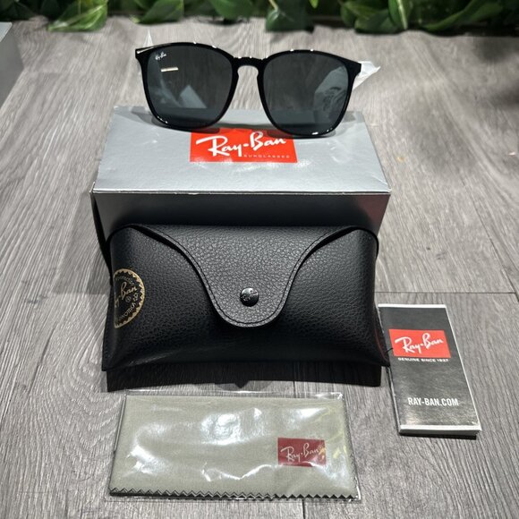 Ray Ban RB4387  601/71  Polished Black Dark Green Sunglass Rx-Frame 56 MM - Picture 1 of 8